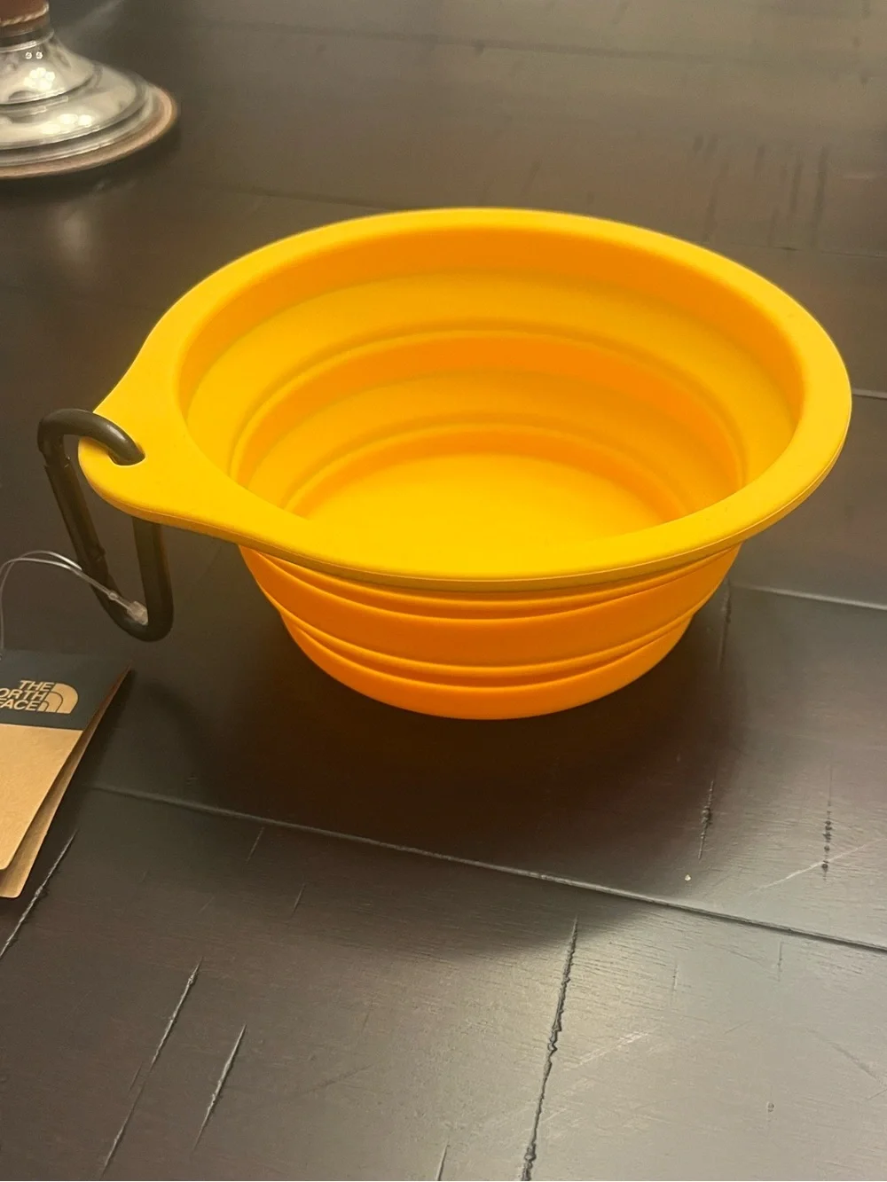 The North Face Dog Pet Leash 60” + Collapsible Travel Bowl Summit Gold new